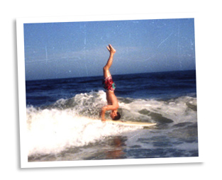 Richard Cardona surfing on LBI in early 1980s